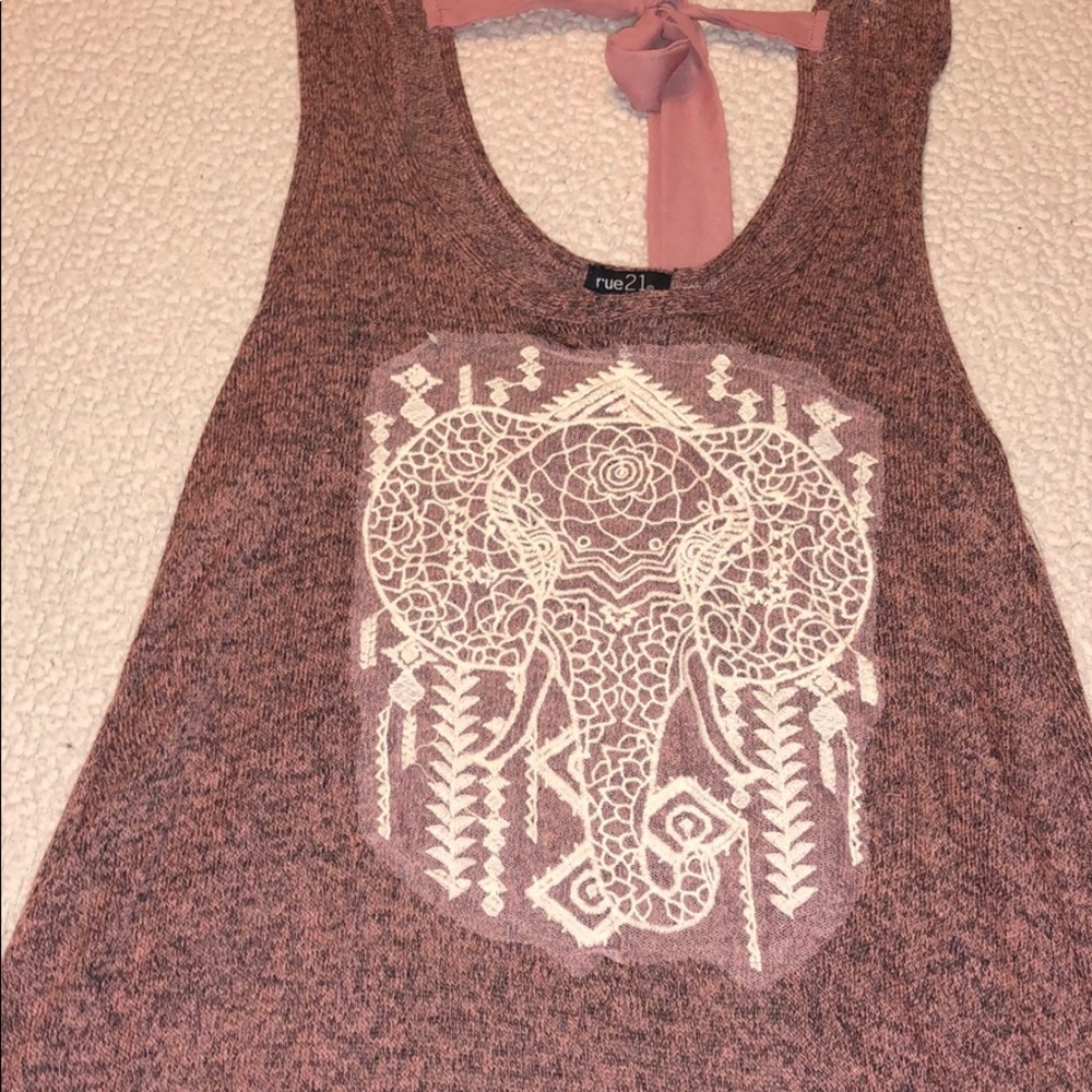 Pink and black tank.